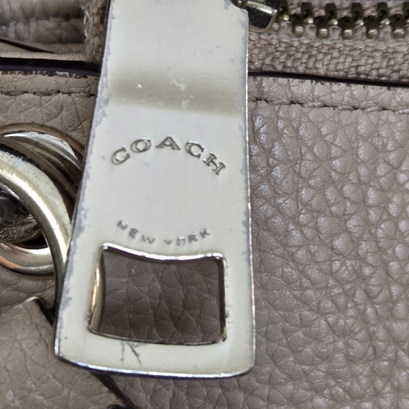 Coach Charley Embossed Horse and Carriage Pebbled Leather Crossbody TAN - Picture 7 of 14